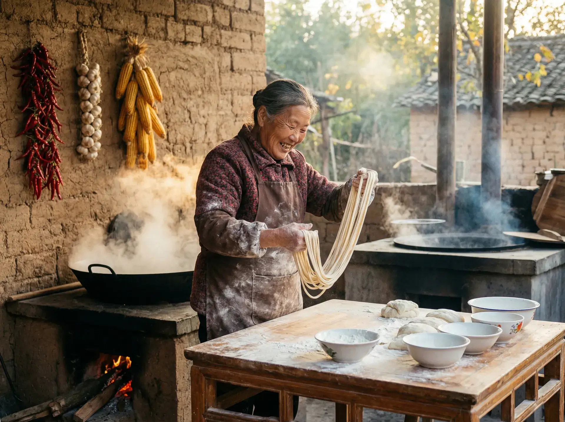 农家大嫂手擀面 - 重囗味另类老妇 乡村美食